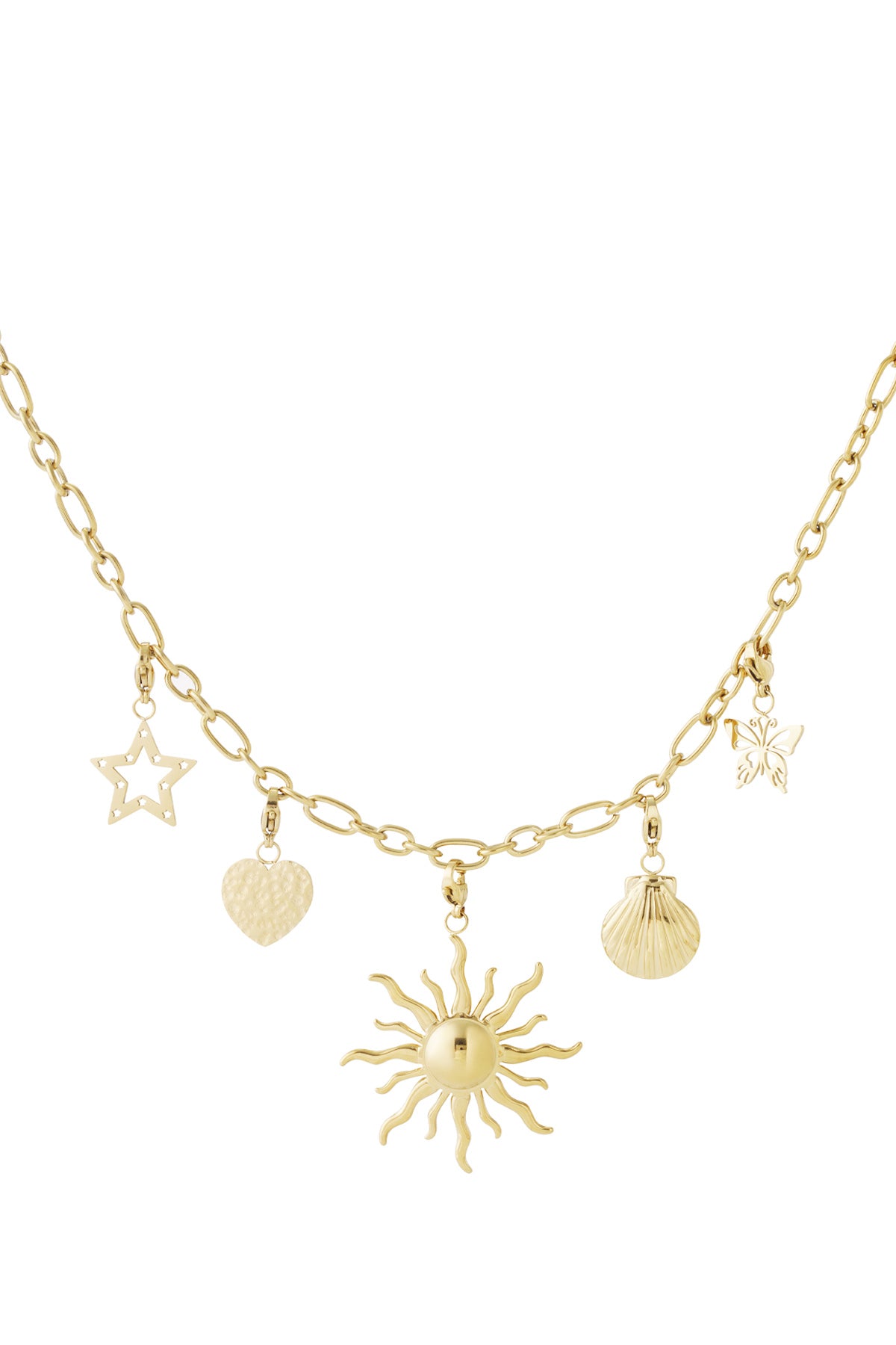 Ketting met zon- en strandbedels