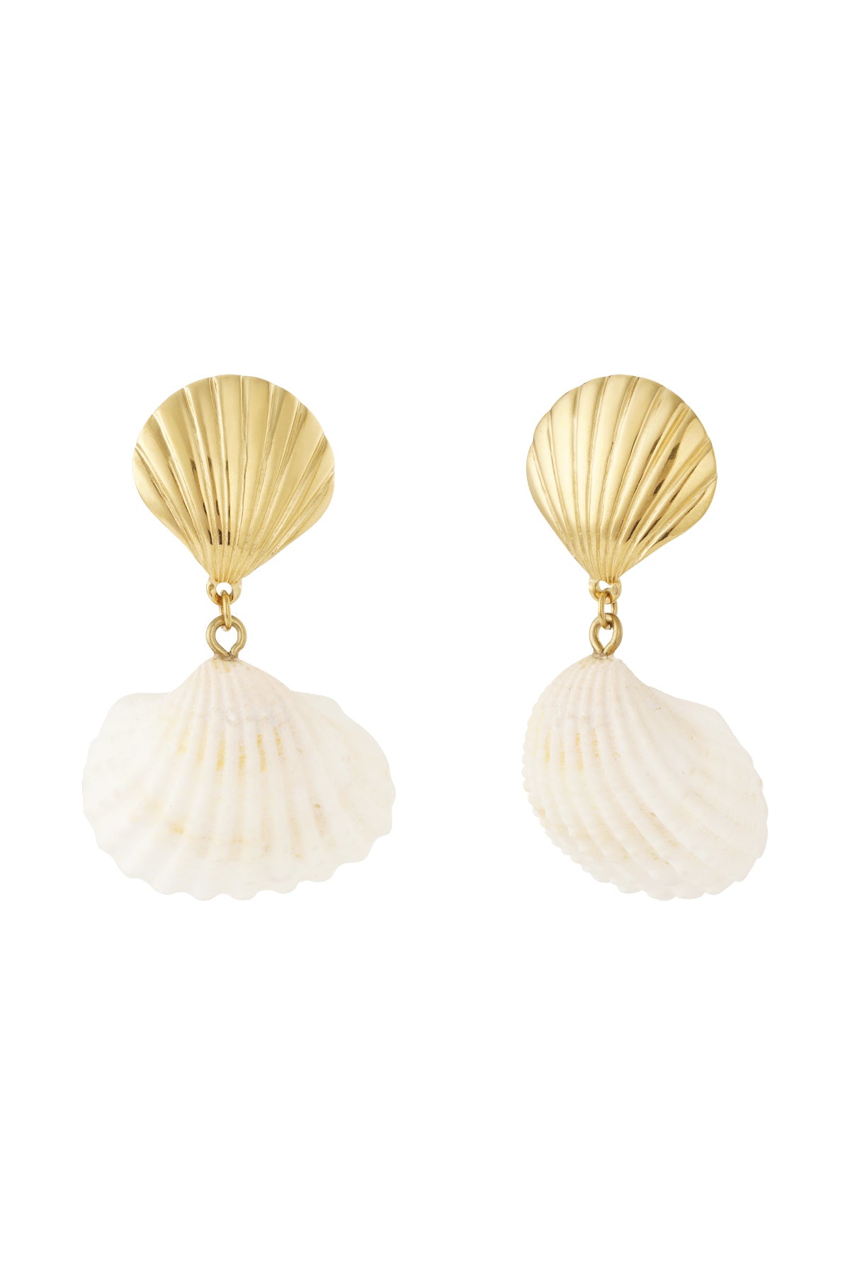 Oorbellen met schelpen als statement