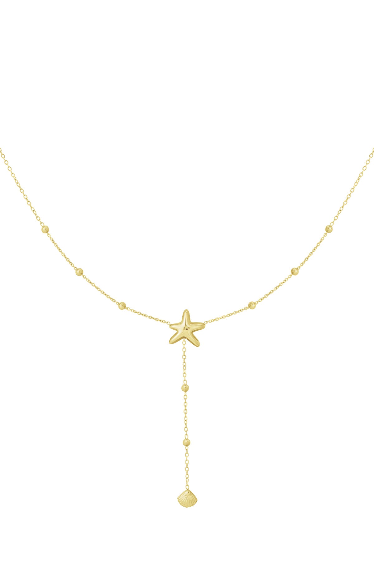 Ketting met zeester en schelp bedel