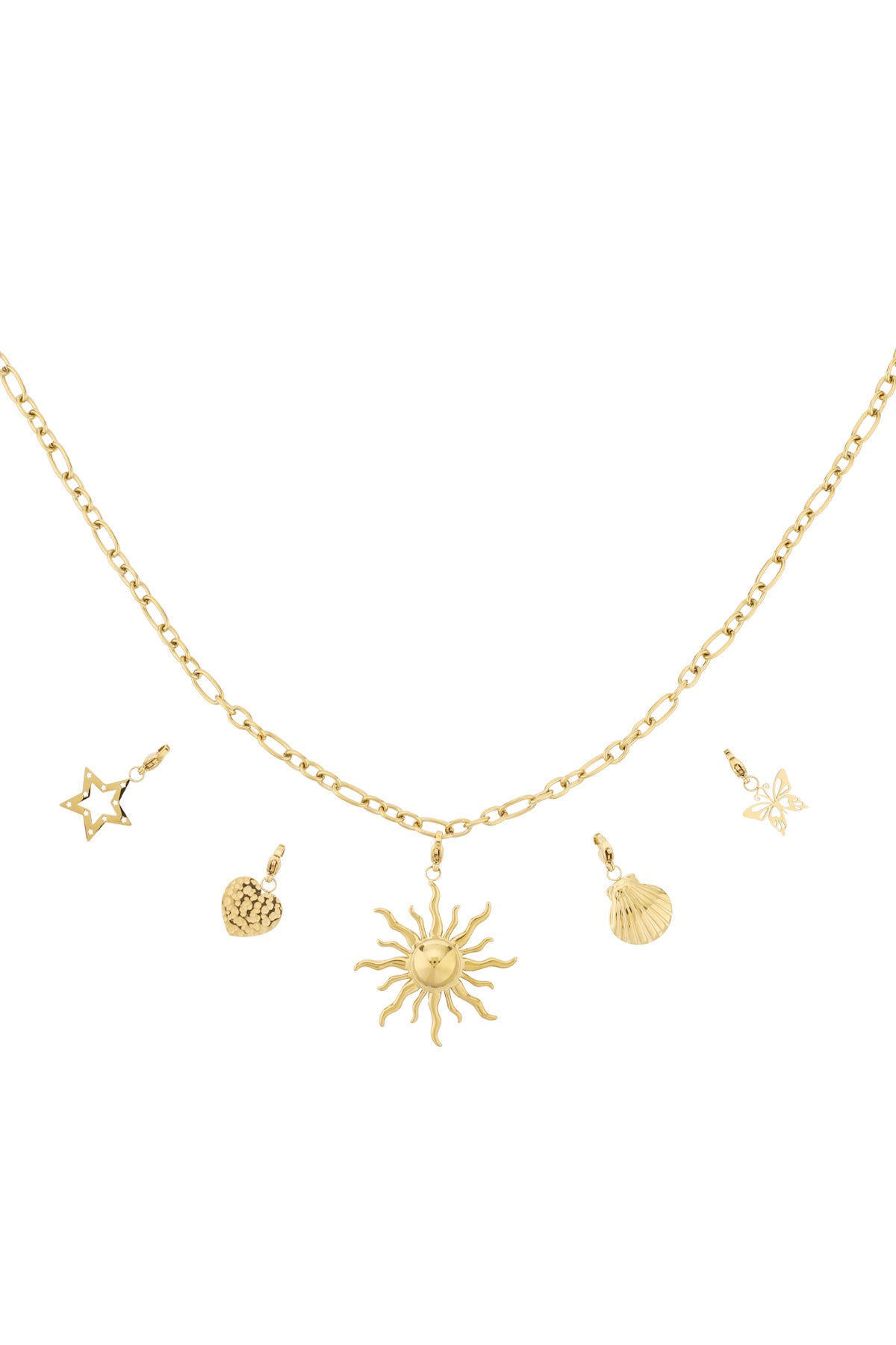 Ketting met zon- en strandbedels