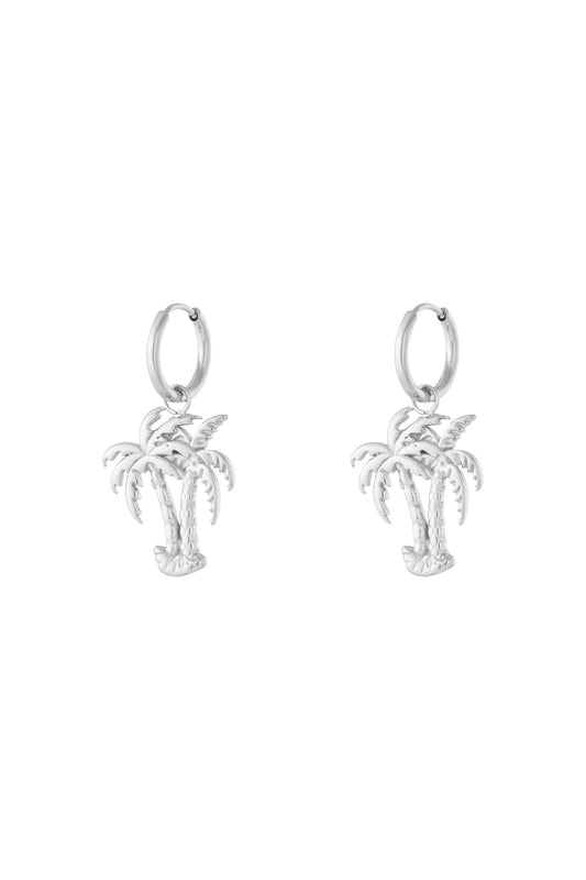 Palm tree hoop earrings