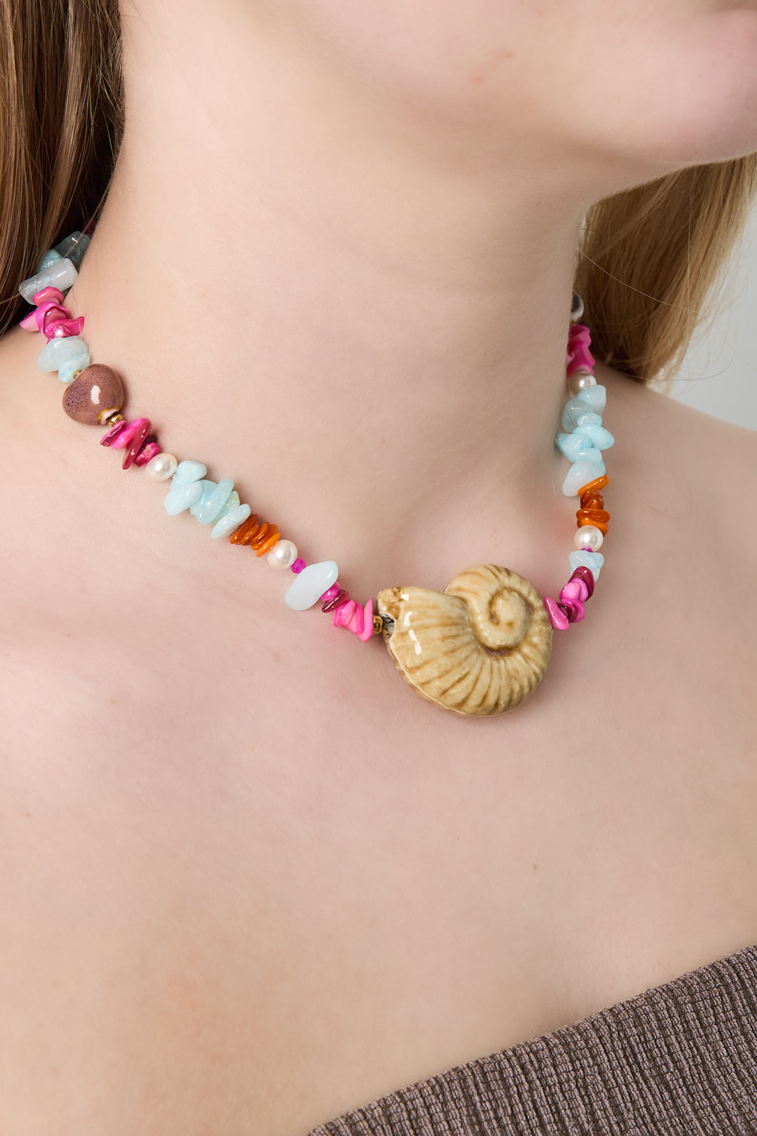 Shell statement necklace