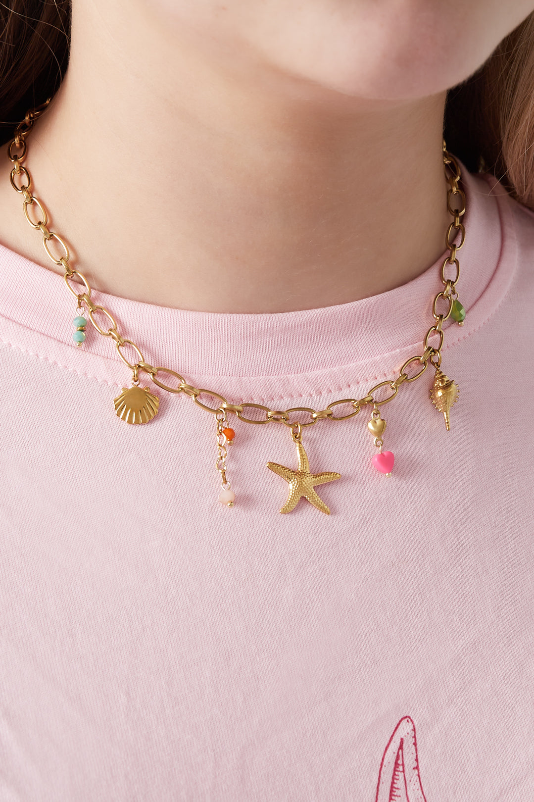 Necklace with charms and star