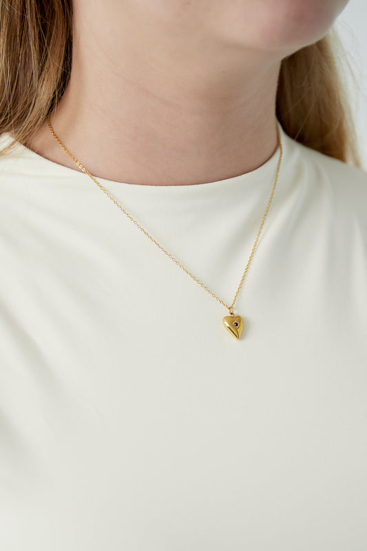 Birthstone heart pendant necklace