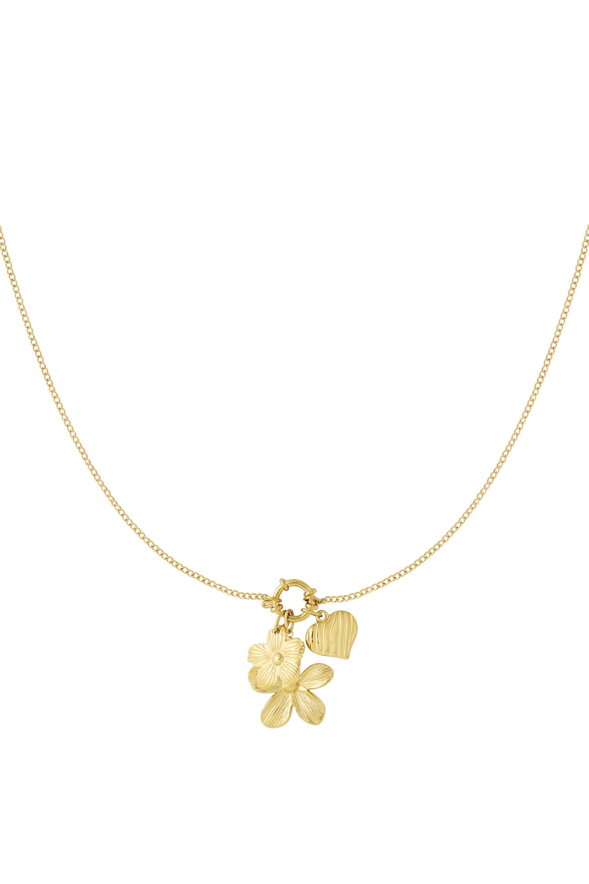 Bloemenketting met speelse bedeltjes