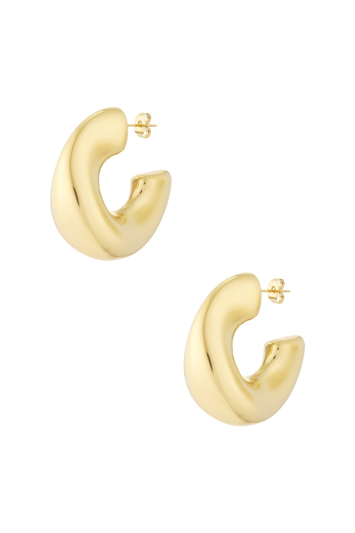Chunky wave hoop earrings