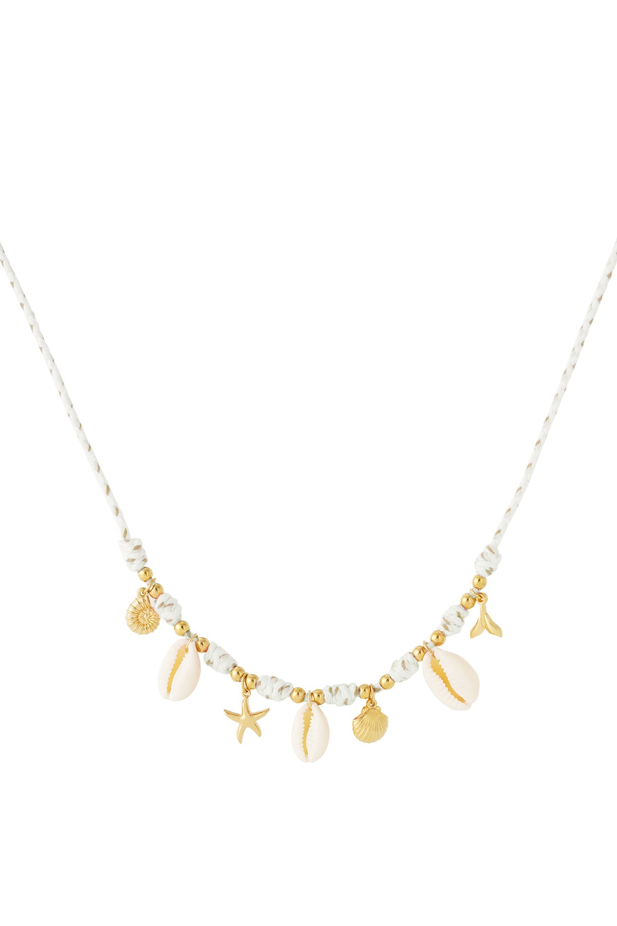 Shell and charm necklace