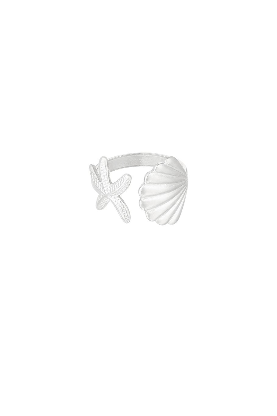 Adjustable shell & starfish ring