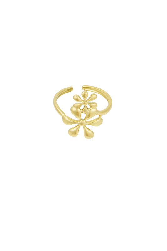 Bloemige statement ring
