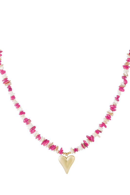 Kralenketting met hartbedel