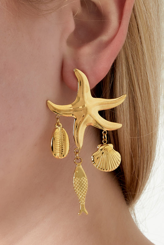 Zeester charme statement oorbellen