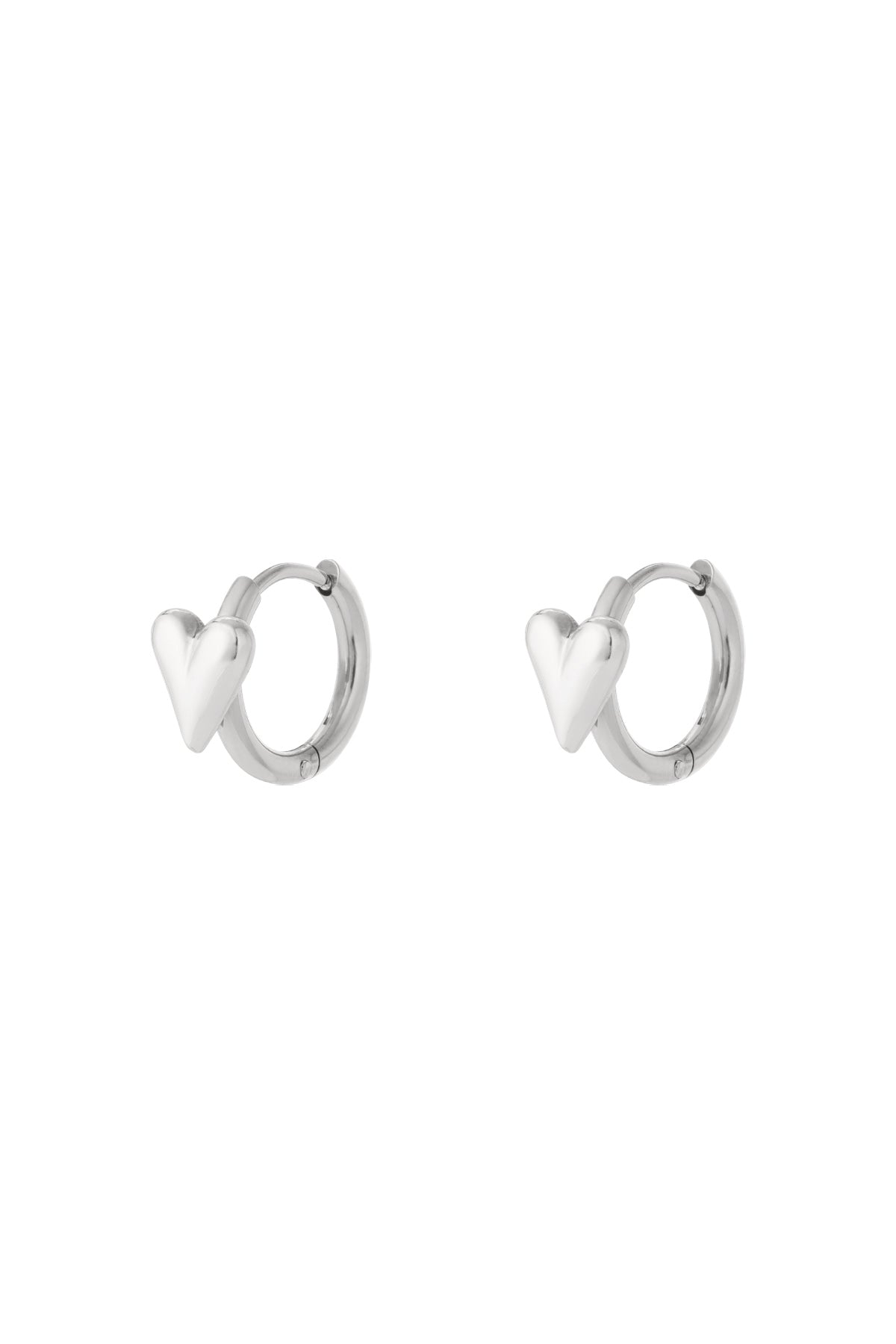 Mini puffed heart hoops