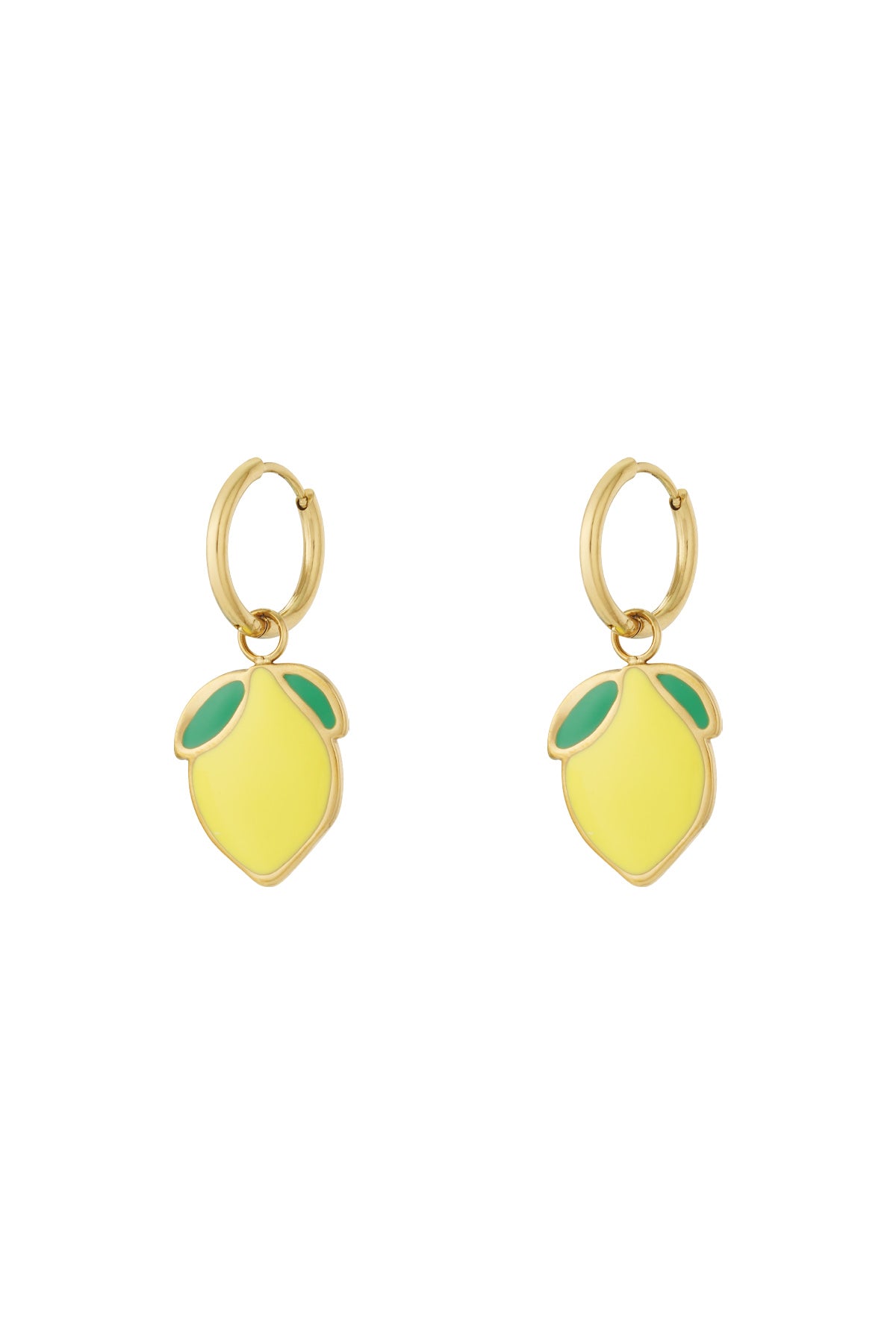 Lemon charm hoop earrings