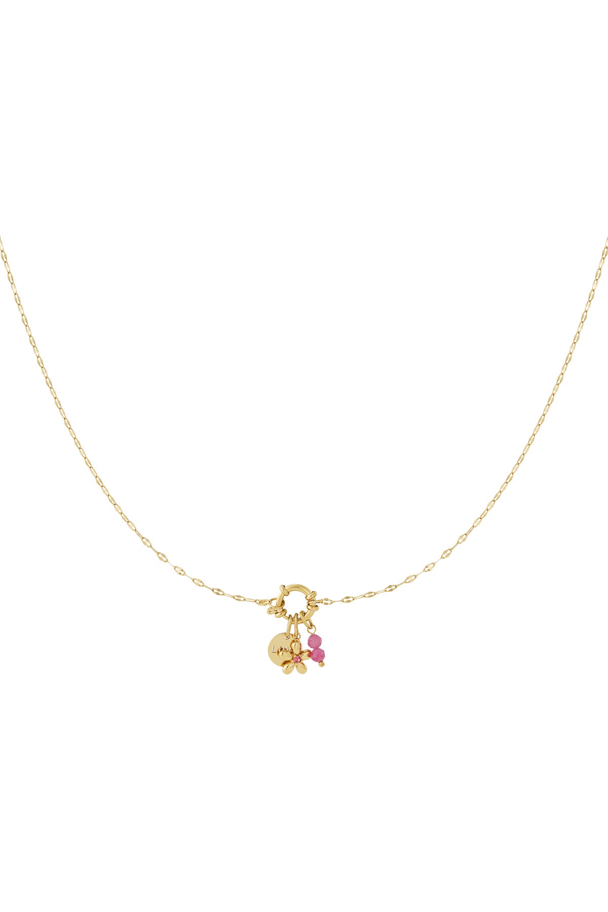Necklace pink flower
