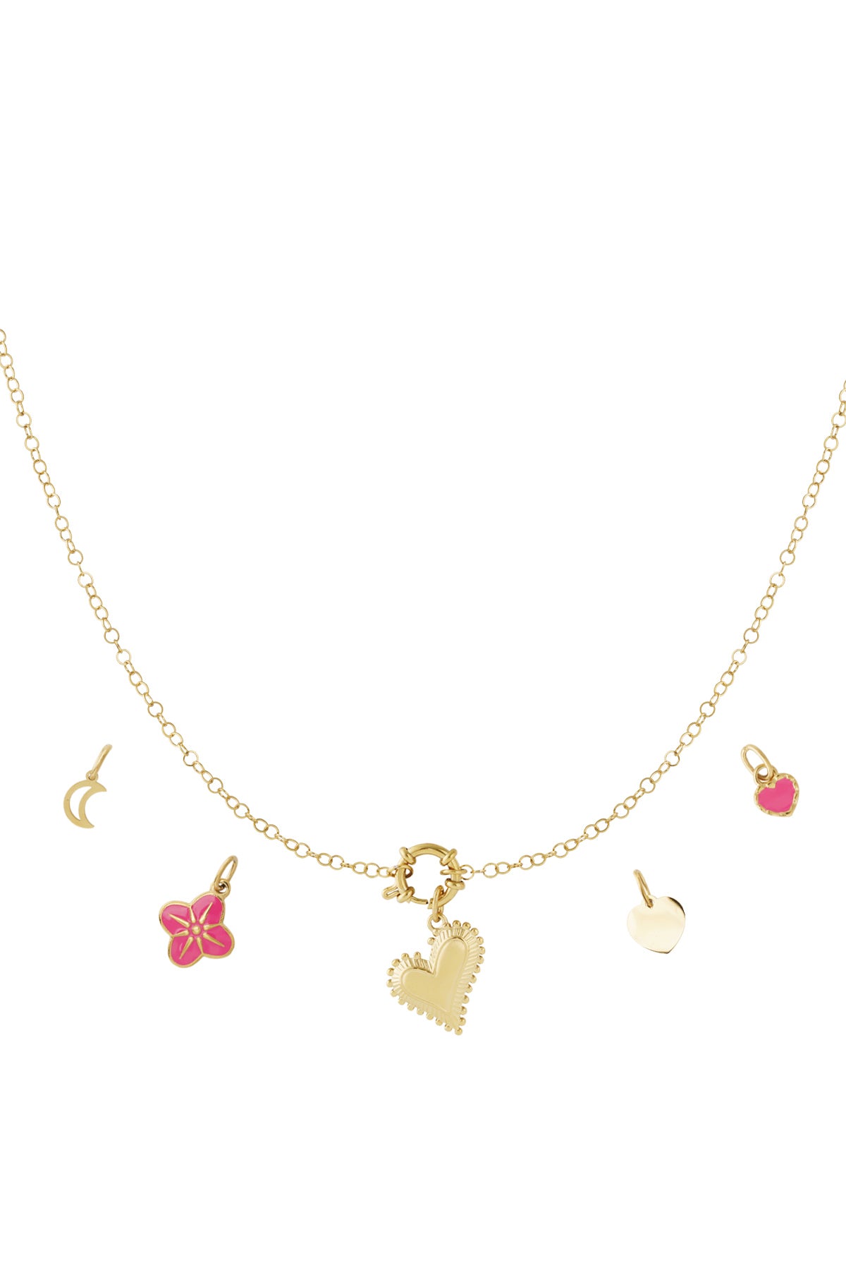 Necklace with hearts and moon