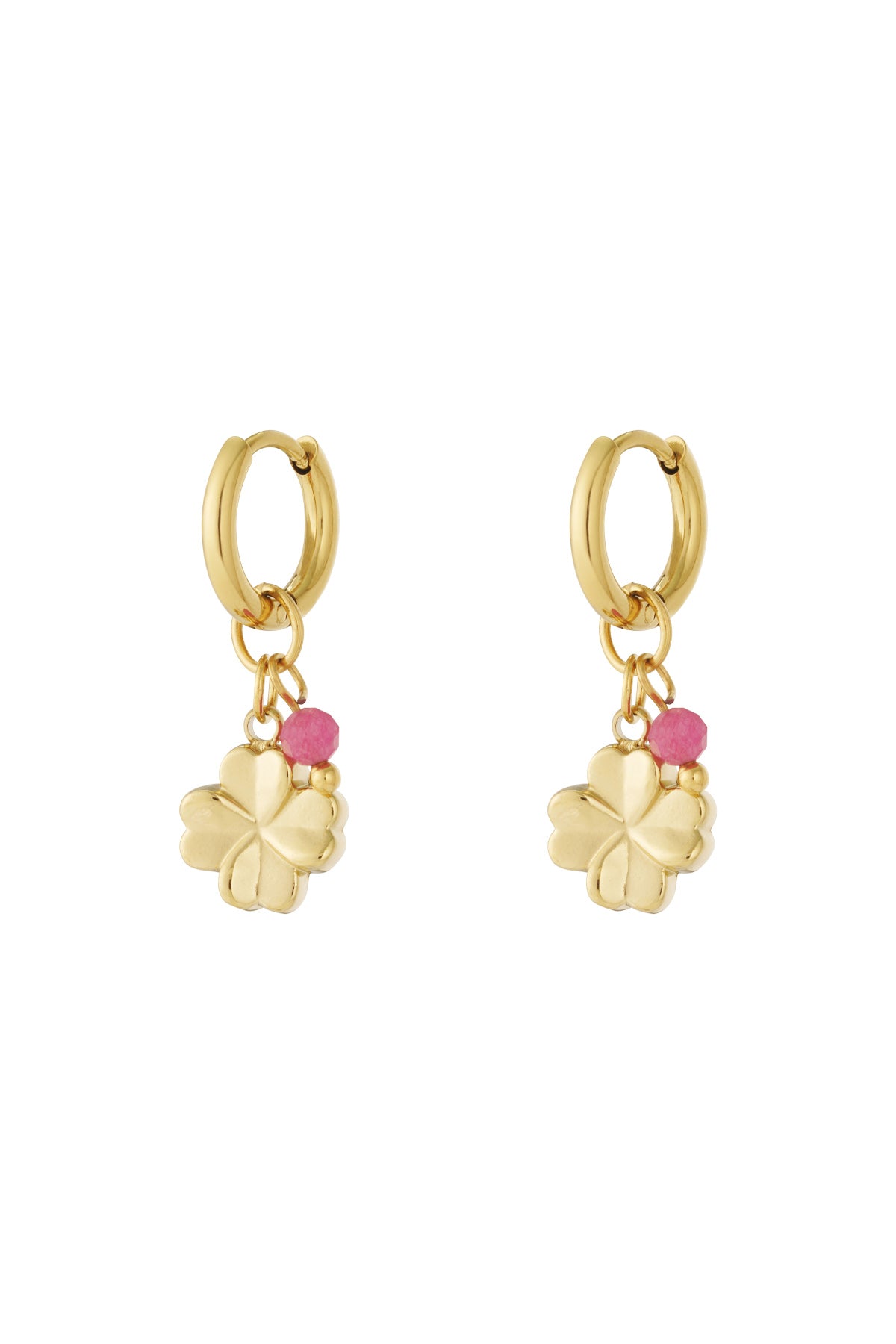Lucky clover huggie hoops