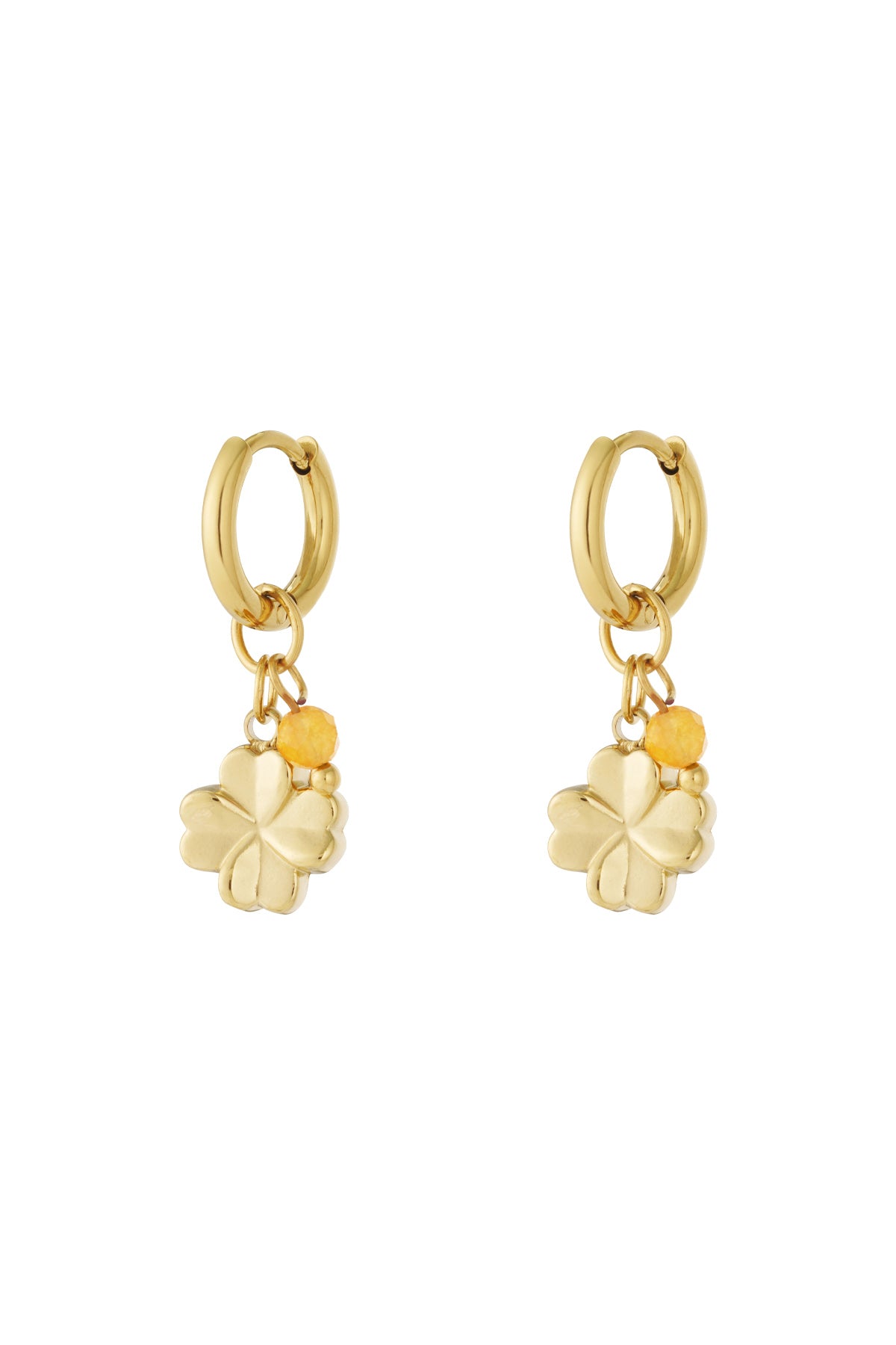 Lucky clover huggie hoops