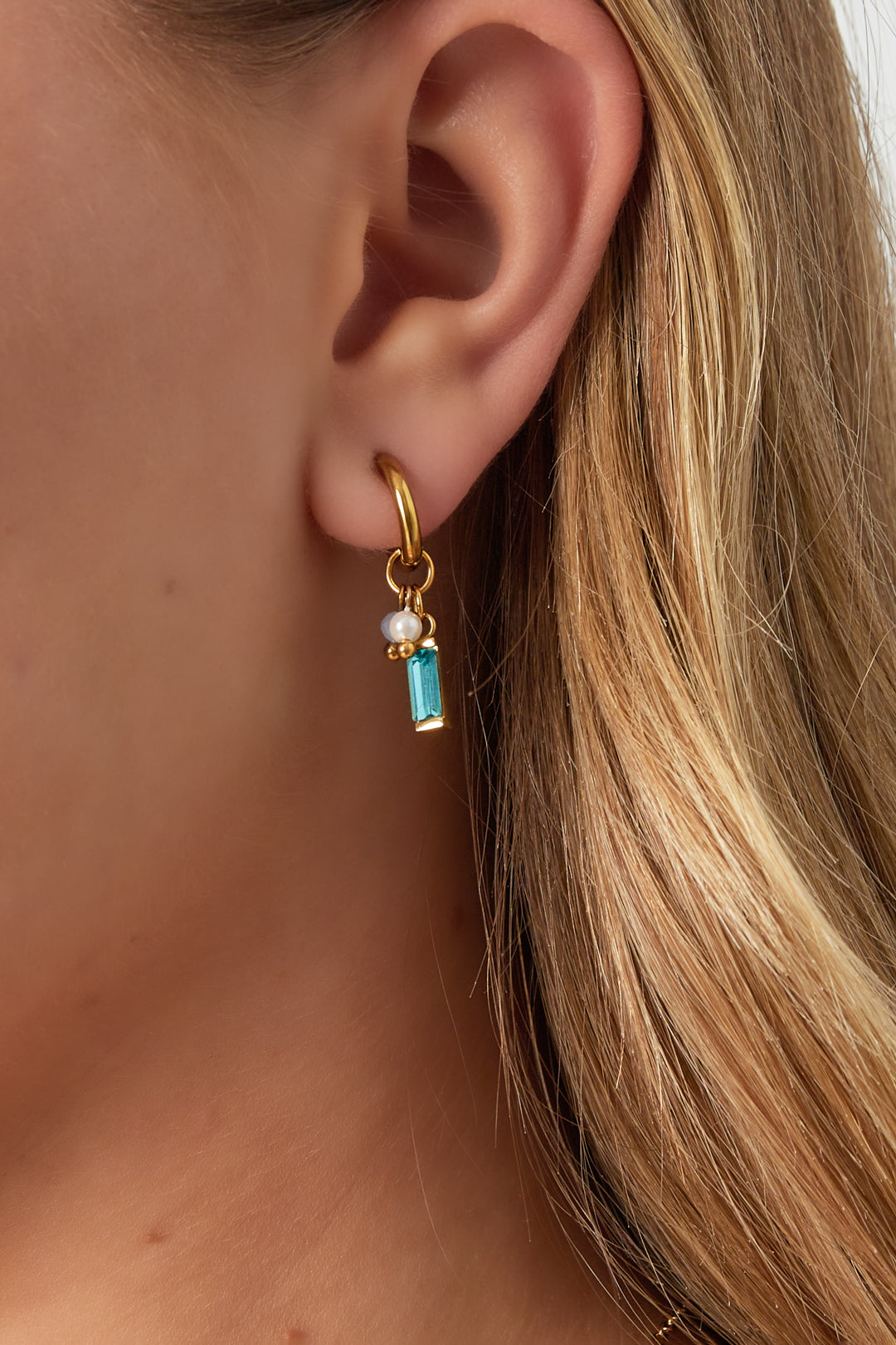 Mini gemstone drop earrings