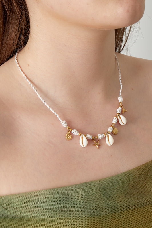 Shell and charm necklace