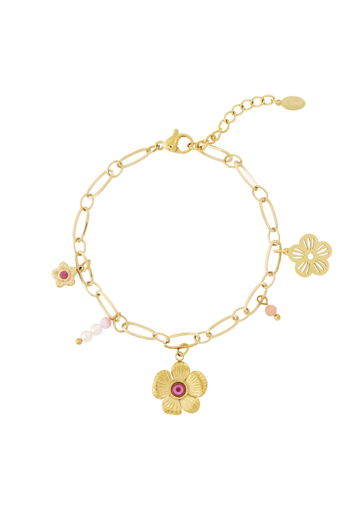 Armband met bloemenbedels