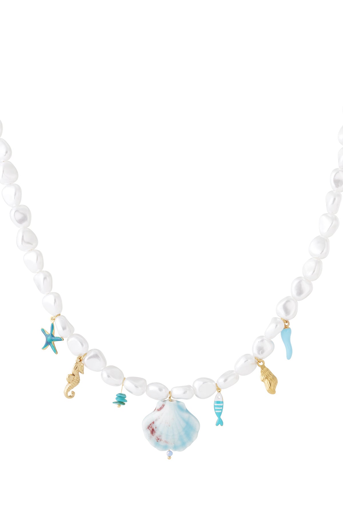 Parelketting met kleurrijke bedels